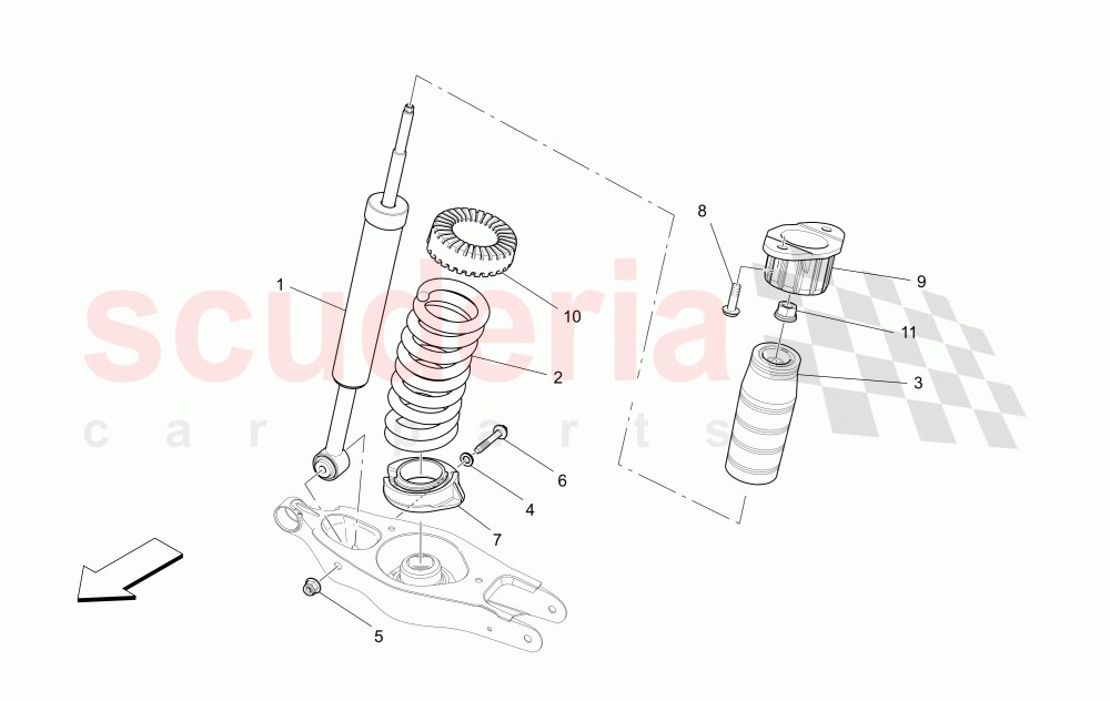 REAR SHOCK ABSORBER DEVICES of Maserati Maserati Quattroporte (2017+) S Q4