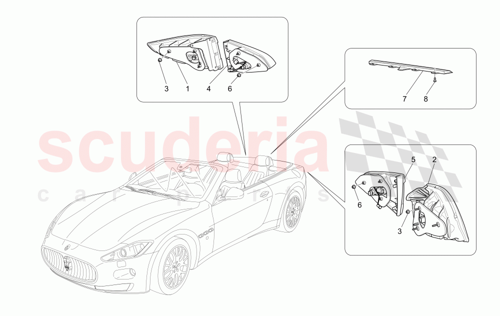 TAILLIGHT CLUSTERS of Maserati Maserati GranCabrio (2011-2012) Sport