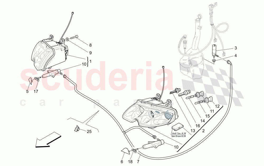 HEADLIGHT CLUSTERS of Maserati Maserati Quattroporte (2003-2007) Auto