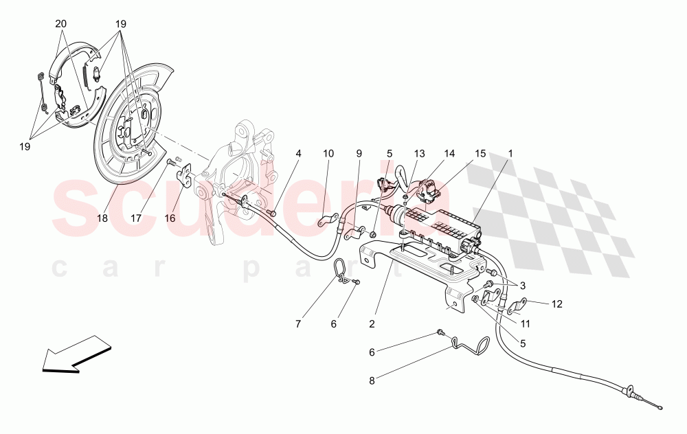 PARKING BRAKE of Maserati Maserati Quattroporte (2013-2016) V6 330bhp