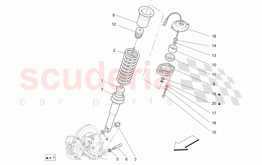 REAR SHOCK ABSORBER DEVICES (Available with: Skyhook System) of Maserati Maserati Quattroporte (2003-2007) DuoSelect