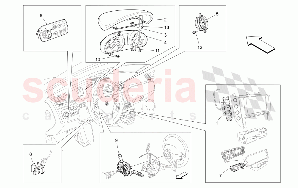 DASHBOARD DEVICES of Maserati Maserati GranCabrio (2013-2015) MC