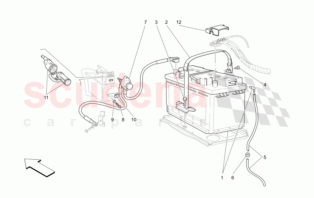 BATTERY of Maserati Maserati 4200 Coupe (2002-2004) CC