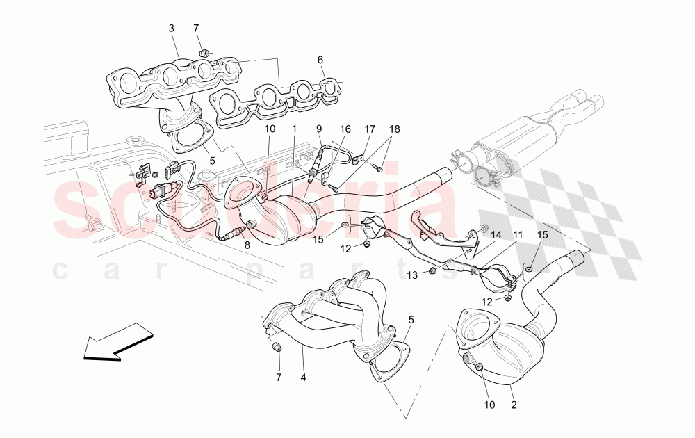 PRE-CATALYTIC CONVERTERS AND CATALYTIC CONVERTERS of Maserati Maserati GranTurismo (2012-2016) Sport CC