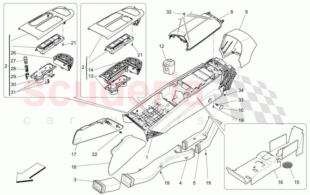 ACCESSORY CONSOLE AND CENTRE CONSOLE of Maserati Maserati Ghibli (2017+) S Q4