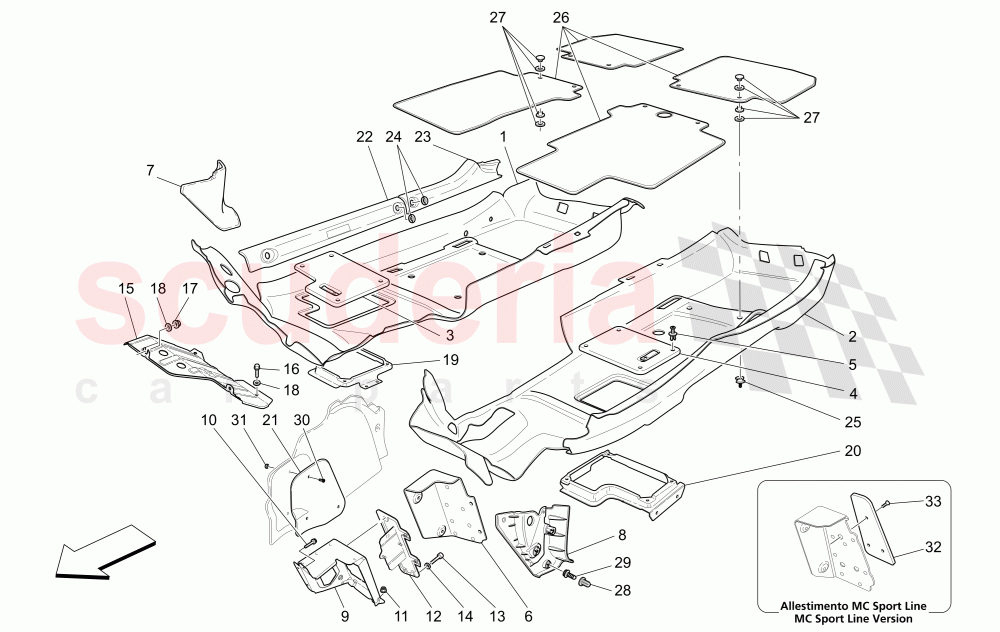 PASSENGER COMPARTMENT MATS (Not available with: CENTENNIAL INTERNALS, Special Edition) of Maserati Maserati GranCabrio (2013+) Sport