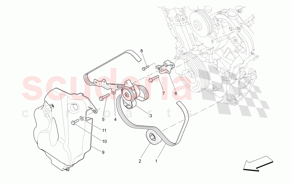 AUXILIARY DEVICE BELTS of Maserati Maserati Quattroporte (2013-2016) Diesel