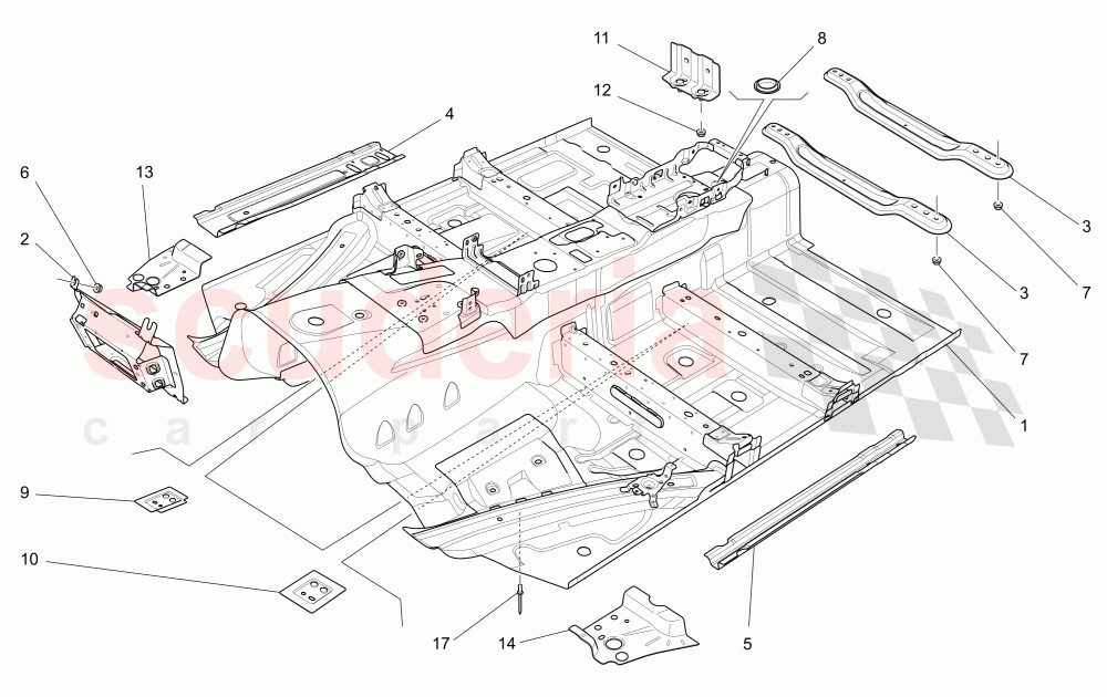 CENTRAL STRUCTURAL FRAMES AND SHEET PANELS of Maserati Maserati Quattroporte (2017+) S V6 410bhp