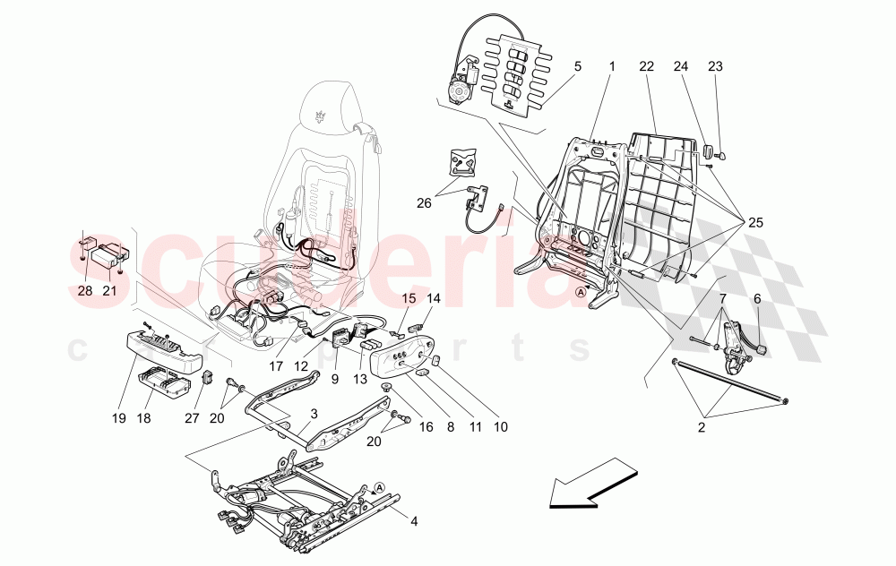 FRONT SEATS: MECHANICS AND ELECTRONICS (Not available with: Sport, CENTENNIAL INTERNALS) of Maserati Maserati GranCabrio (2010-2012)