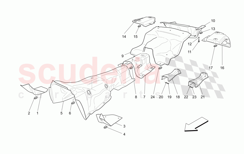 THERMAL INSULATING PANELS of Maserati Maserati GranTurismo (2008-2010) S