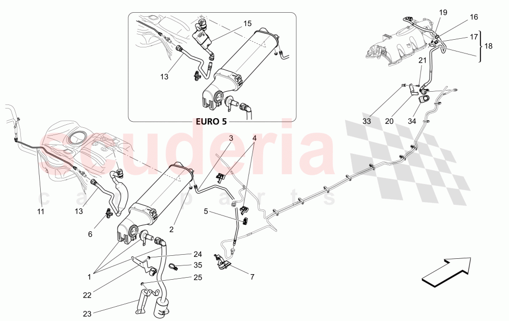 FUEL VAPOUR RECIRCULATION SYSTEM of Maserati Maserati Ghibli (2014-2016) S