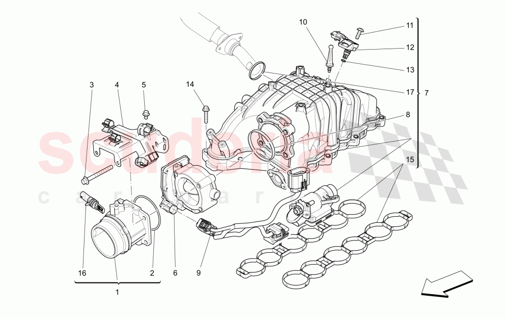 INTAKE MANIFOLD AND THROTTLE BODY of Maserati Maserati Quattroporte (2013-2016) Diesel