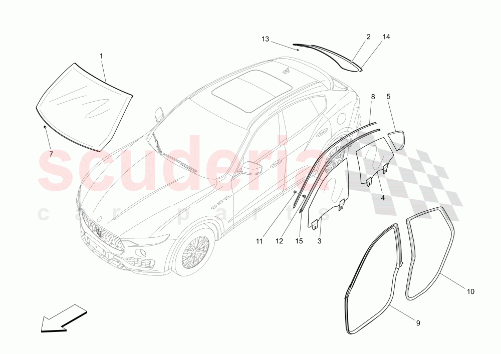 WINDOWS AND WINDOW STRIPS of Maserati Maserati Levante (2017+) S