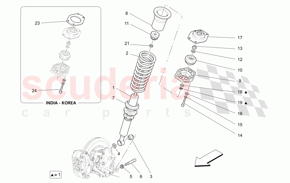 REAR SHOCK ABSORBER DEVICES of Maserati Maserati GranCabrio (2013-2015) MC