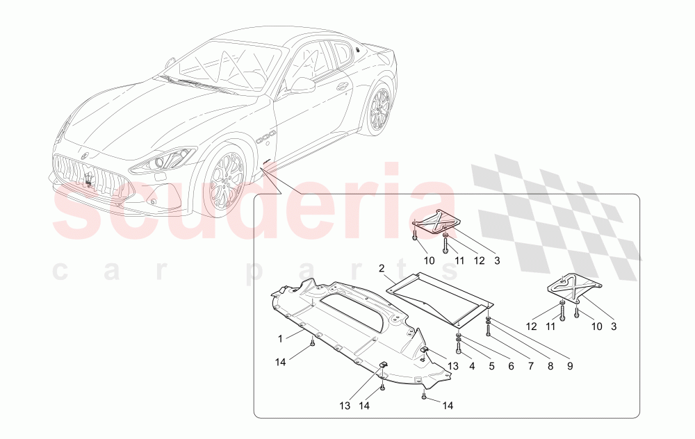 UNDERBODY AND UNDERFLOOR GUARDS of Maserati Maserati GranTurismo (2017+) Sport Auto