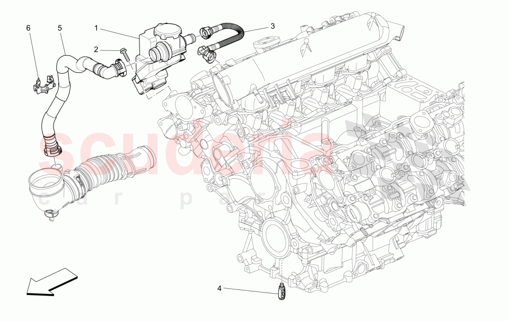 OIL VAPOUR RECIRCULATION SYSTEM of Maserati Maserati Quattroporte (2013+) GTS