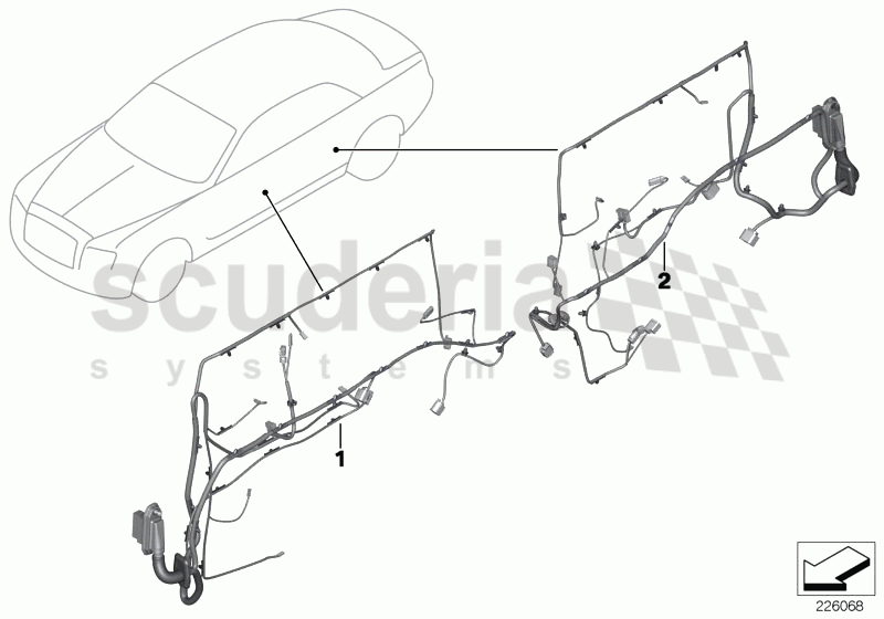 Door cable harness of Rolls Royce Rolls Royce Ghost Series I (2009-2014)