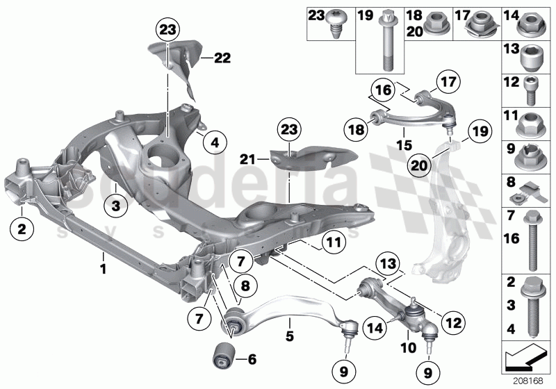 Frnt axle support,wishbone/tension strut of Rolls Royce Rolls Royce Ghost Series I (2009-2014)