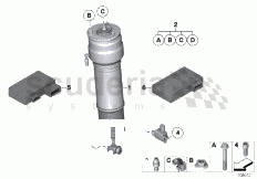 Air spring strut, rear/control units of Rolls Royce Rolls Royce Phantom Drophead Coupe