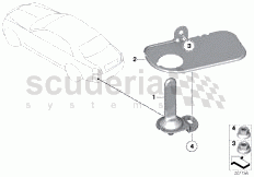 Single parts, telephone aerial of Rolls Royce Rolls Royce Ghost Series I (2009-2014)