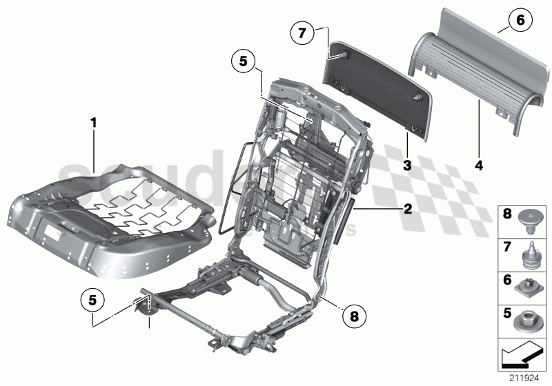 Seat, rear, seat frame, comfort seat of Rolls Royce Rolls Royce Ghost Series I (2009-2014)