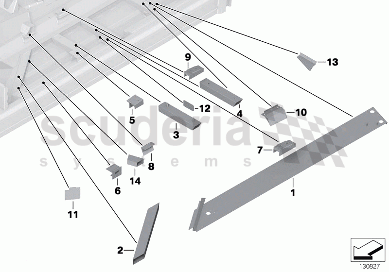 REAR FLOOR PARTS of Rolls Royce Rolls Royce Phantom Extended Wheelbase