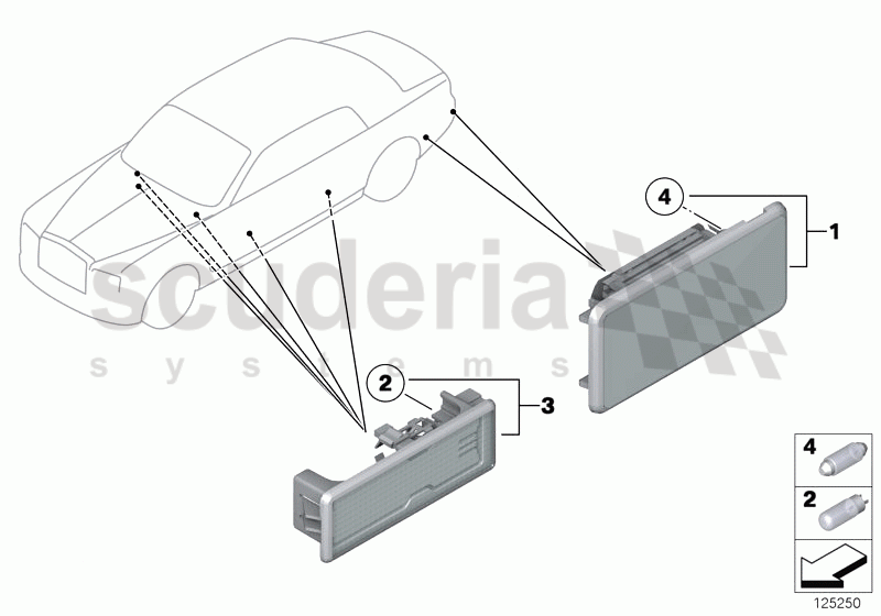 Various lamps of Rolls Royce Rolls Royce Phantom