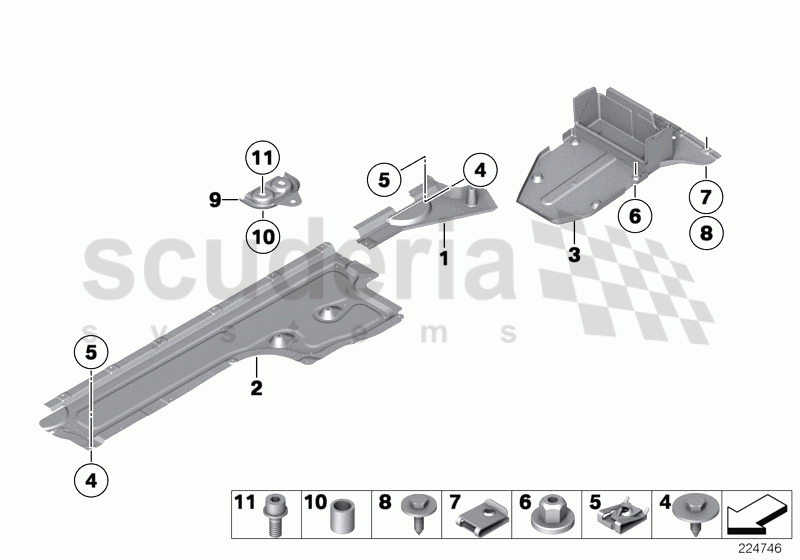 Underbody panelling, rear of Rolls Royce Rolls Royce Ghost Series I (2009-2014)