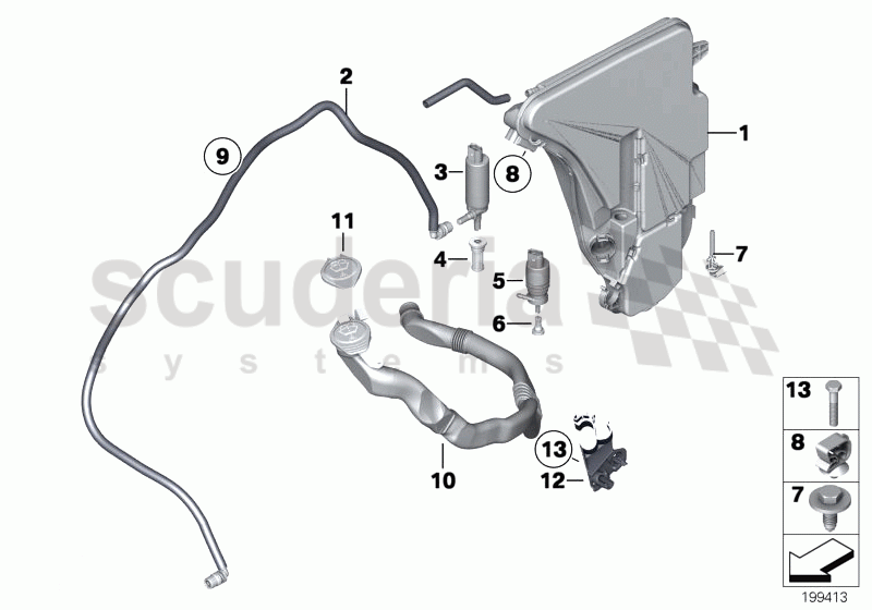 Reservoir,windscr./headlight washer sys. of Rolls Royce Rolls Royce Ghost Series I (2009-2014)