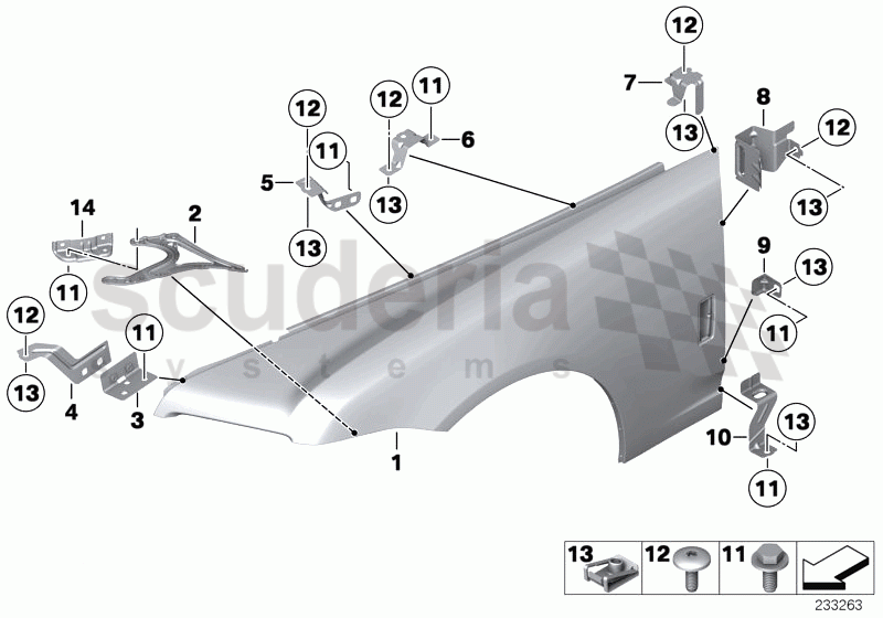 Side panel, front of Rolls Royce Rolls Royce Ghost Series I (2009-2014)