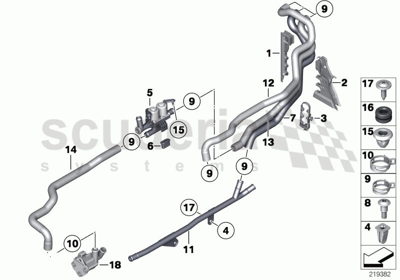 Water hoses, pump valve N74 of Rolls Royce Rolls Royce Ghost Series I (2009-2014)