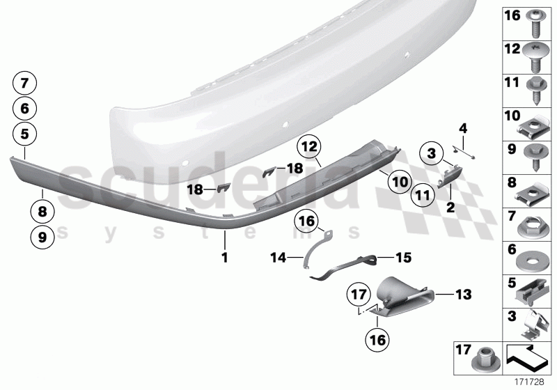 REAR BUMPER MOUNTING PARTS of Rolls Royce Rolls Royce Phantom Drophead Coupe