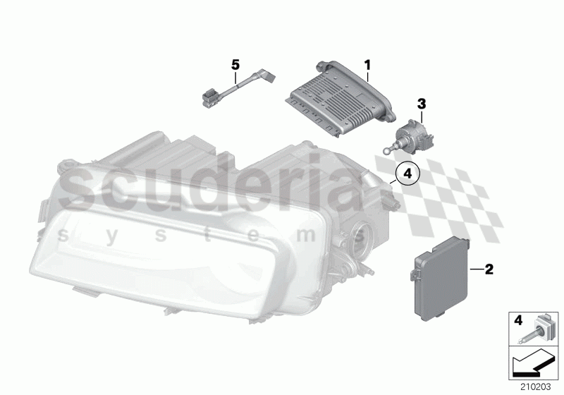 Headlight, electronic components/bulbs of Rolls Royce Rolls Royce Ghost Series I (2009-2014)