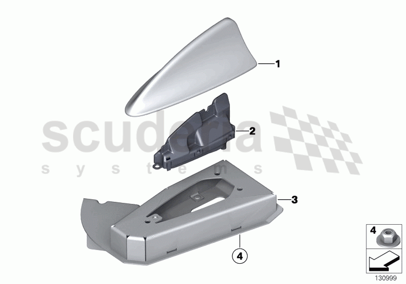 Single parts, teleph.antenna multi-band of Rolls Royce Rolls Royce Phantom