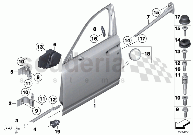 FRONT DOOR-HINGE/DOOR BRAKE of Rolls Royce Rolls Royce Ghost Series I (2009-2014)