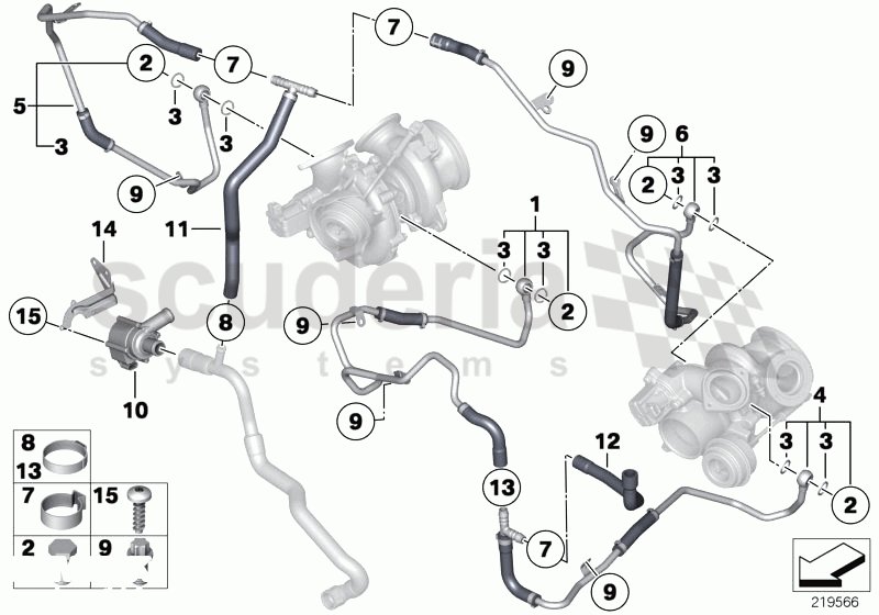 Cooling system, turbocharger of Rolls Royce Rolls Royce Ghost Series I (2009-2014)