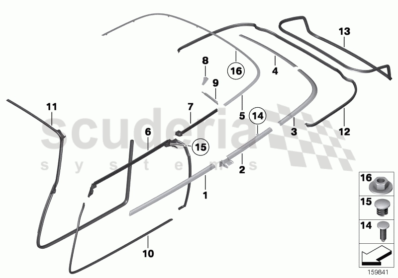 Exterior trim and door seals of Rolls Royce Rolls Royce Phantom Drophead Coupe