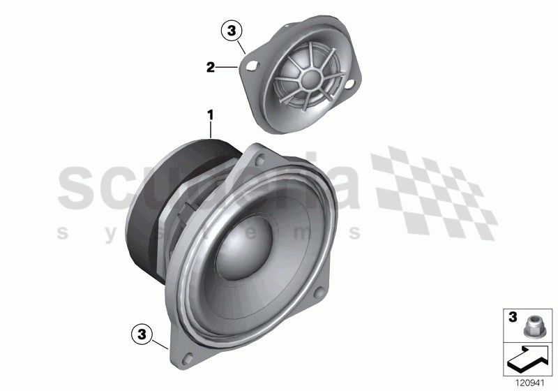 SINGLE PARTS F FRONT DOOR LOUDSPEAKER of Rolls Royce Rolls Royce Phantom Drophead Coupe