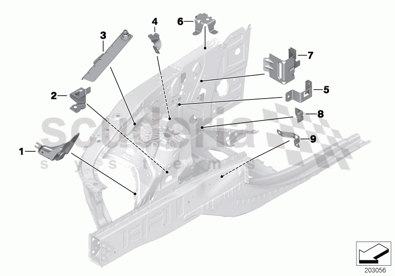 FRONT BODY BRACKET RIGHT of Rolls Royce Rolls Royce Ghost Series I (2009-2014)