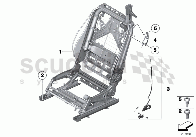 FRONT SEAT BACKREST FRAME of Rolls Royce Rolls Royce Phantom Drophead Coupe