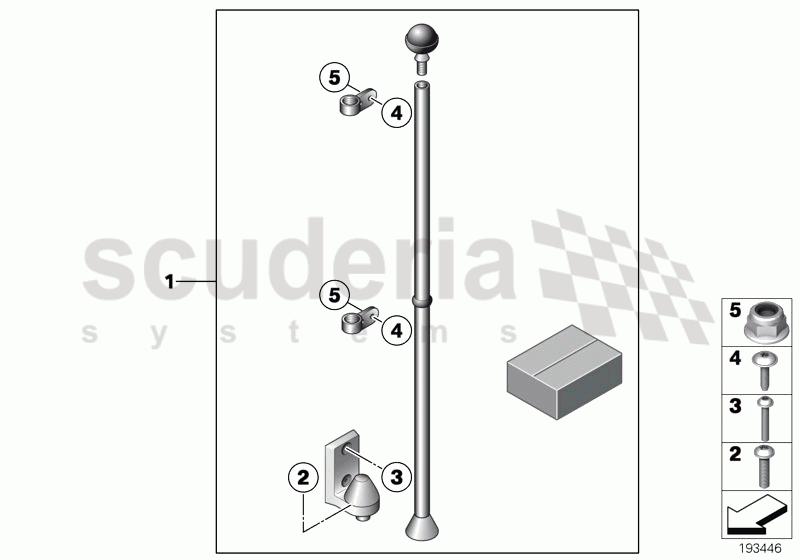 Flag holder - grill mounted of Rolls Royce Rolls Royce Phantom