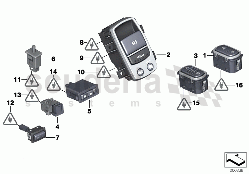 VARIOUS SWITCHES of Rolls Royce Rolls Royce Ghost Series I (2009-2014)