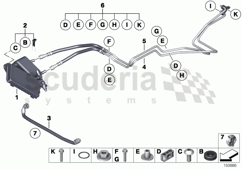 Transmission oil cooler/oil cooler line of Rolls Royce Rolls Royce Phantom