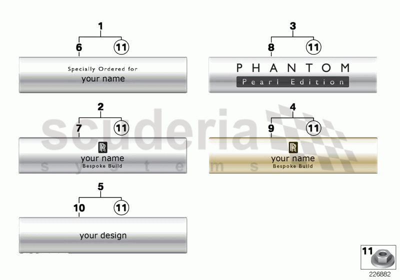 Engrave Plate - Phantom of Rolls Royce Rolls Royce Phantom Extended Wheelbase