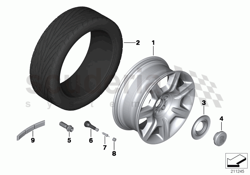 Light-alloy wheel, styling 274 of Rolls Royce Rolls Royce Ghost Series I (2009-2014)