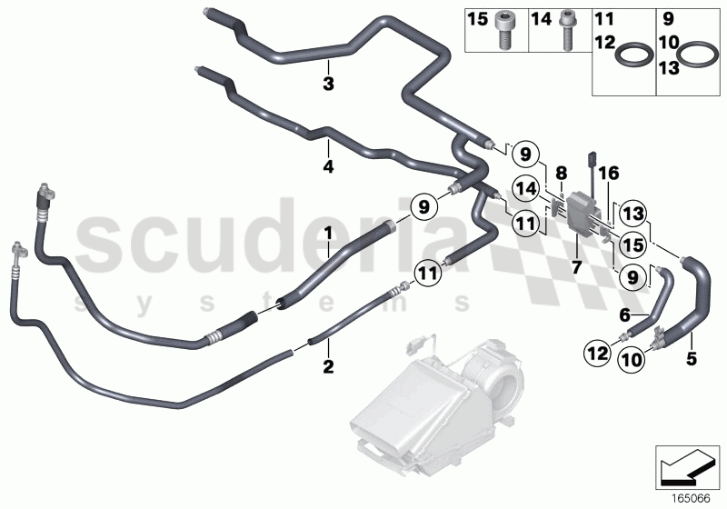 Coolant lines, rear air conditioning of Rolls Royce Rolls Royce Phantom Extended Wheelbase