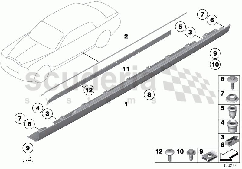 Cover, sill of Rolls Royce Rolls Royce Phantom Drophead Coupe