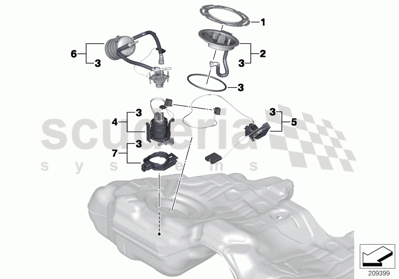 Fuel filter/pump/fuel level sensor of Rolls Royce Rolls Royce Ghost Series I (2009-2014)