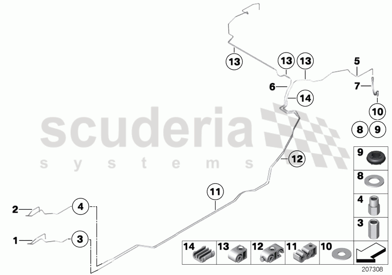 Brake pipe rear of Rolls Royce Rolls Royce Ghost Series I (2009-2014)