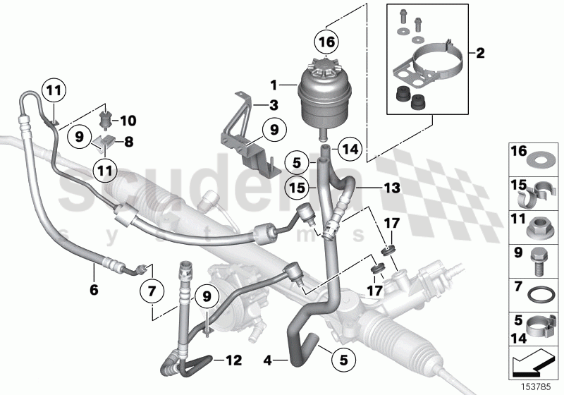 Hydro steering, oil reserv./oil pipes of Rolls Royce Rolls Royce Phantom